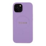 Guess GUHMP15MPSAHMCU Purple Hardcase Saffiano MagSafe Kryt iPhone 15 Plus