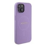 Guess GUHMP15MPSAHMCU Purple Hardcase Saffiano MagSafe Kryt iPhone 15 Plus