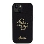 Guess PU Fixed Glitter 4G Metal Logo Black Kryt iPhone 13