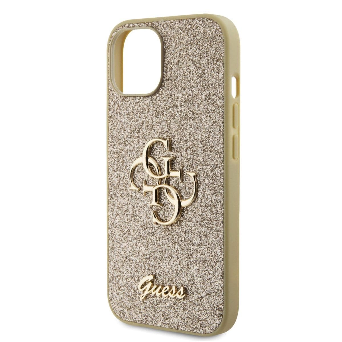 Guess PU Fixed Glitter 4G Metal Logo Gold Kryt iPhone 12/12 Pro