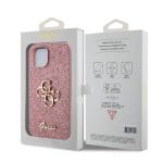 Guess PU Fixed Glitter 4G Metal Logo Pink Kryt iPhone 12/12 Pro