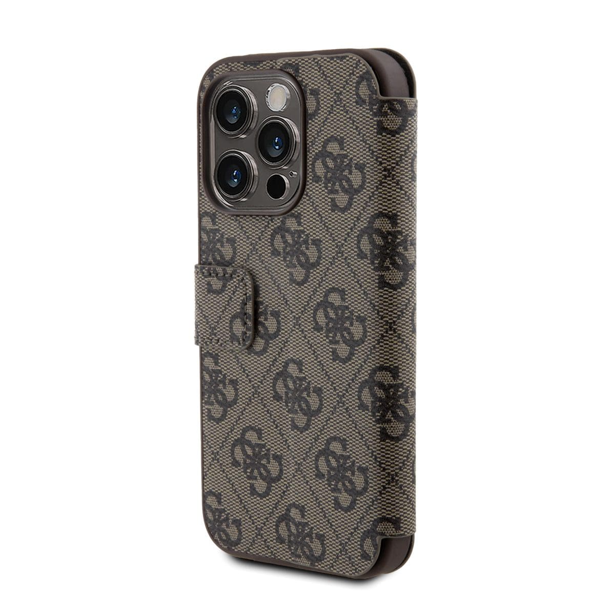 Guess PU Leather 4G Metal Logo Book Brown Kryt iPhone 15 Pro Max