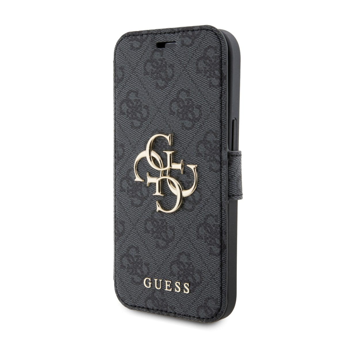 Guess PU Leather 4G Metal Logo Book Grey Kryt iPhone 15