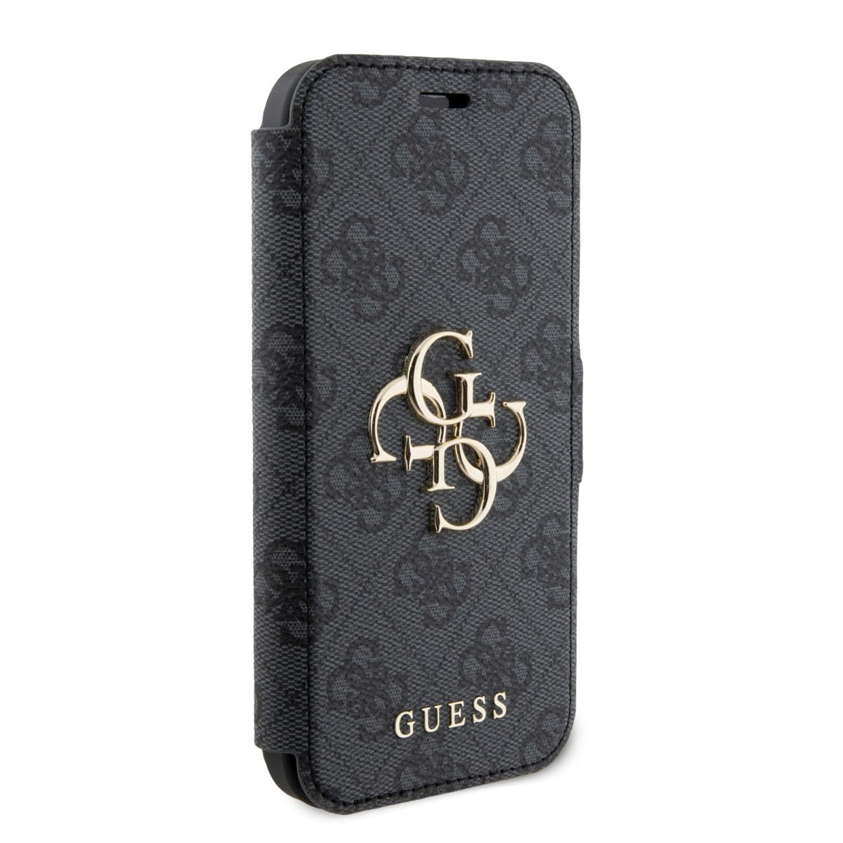 Guess PU Leather 4G Metal Logo Book Grey Kryt iPhone 15