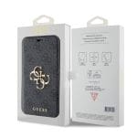 Guess PU Leather 4G Metal Logo Book Grey Kryt iPhone 15