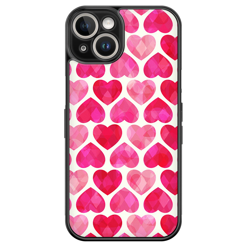 Hearts Pink Kryt iPhone 15 Plus
