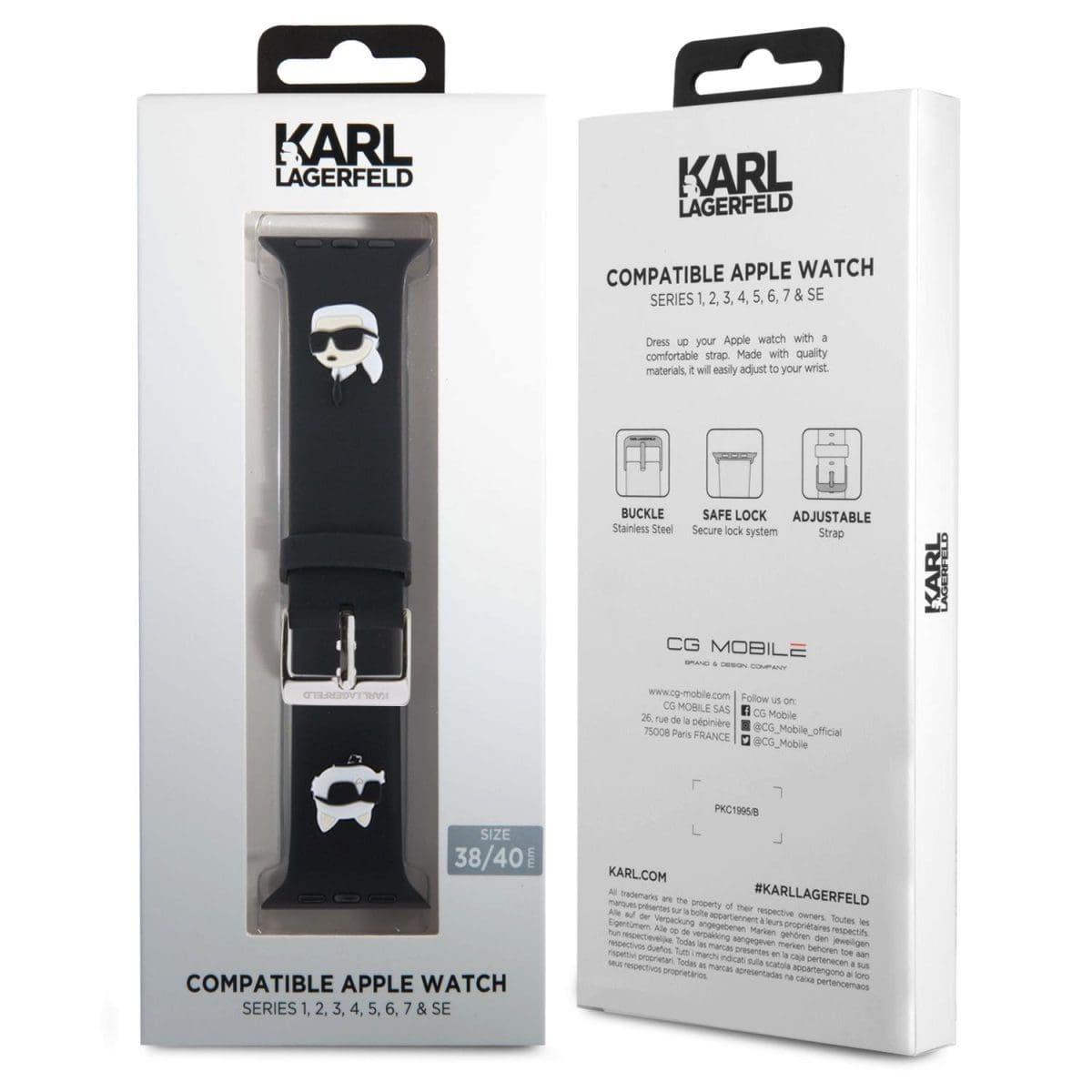 Karl Lagerfeld Karl and Choupette Head NFT Remienok Apple Watch 38/40/41 Black