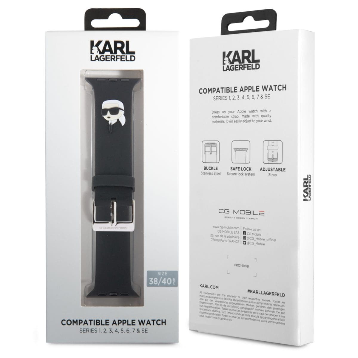 Karl Lagerfeld Karl Head NFT Remienok Apple Watch 38/40/41 Black