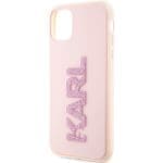 Karl Lagerfeld KLHCN613DMBKCP Pink Hardcase 3D Rubber Glitter Logo Kryt iPhone 11