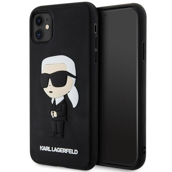 Karl Lagerfeld KLHCN613DRKINK Black Hardcase Rubber Ikonik 3D Kryt iPhone 11