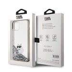 Karl Lagerfeld KLHCN61LKCNSK Transparent Hardcase Liquid Glitter Choupette Kryt iPhone 11