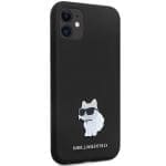 Karl Lagerfeld KLHCN61SMHCNPK Black Hardcase Silicone C Metal Pin Kryt iPhone 11