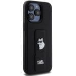 Karl Lagerfeld KLHCP13LGSACHPK Black Hardcase Gripstand Saffiano Choupette Pins Kryt iPhone 13 Pro