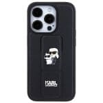Karl Lagerfeld KLHCP13LGSAKCPK Black Hardcase Gripstand Saffiano Karl&Choupette Pins Kryt iPhone 13 Pro