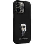 Karl Lagerfeld KLHCP13LSMHKNPK Black Silicone Ikonik Metal Pin Kryt iPhone 13 Pro