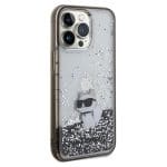 Karl Lagerfeld KLHCP13XLKCNSK Transparent Hardcase Liquid Glitter Choupette Kryt iPhone 13 Pro Max