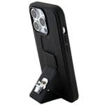 Karl Lagerfeld KLHCP14LGSAKCPK Black Hardcase Gripstand Saffiano Karl&Choupette Pins Kryt iPhone 14 Pro