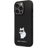 Karl Lagerfeld KLHCP14LSMHCNPK Black Hardcase Silicone C Metal Pin Kryt iPhone 14 Pro