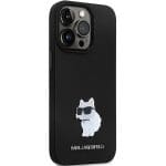 Karl Lagerfeld KLHCP14LSMHCNPK Black Hardcase Silicone C Metal Pin Kryt iPhone 14 Pro