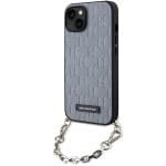 Karl Lagerfeld KLHCP14SSACKLHPG Silver Hardcase Saffiano Monogram Chain Kryt iPhone 14