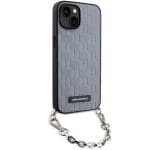 Karl Lagerfeld KLHCP14SSACKLHPG Silver Hardcase Saffiano Monogram Chain Kryt iPhone 14