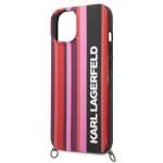 Karl Lagerfeld KLHCP14SSTSTP Hardcase Pink Color Stripes Strap Kryt iPhone 14