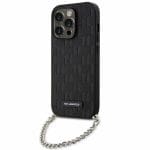 Karl Lagerfeld KLHCP14XSACKLHPK Black Hardcase Saffiano Monogram Chain Kryt iPhone 14 Pro Max