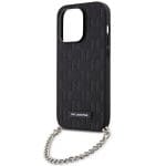 Karl Lagerfeld KLHCP14XSACKLHPK Black Hardcase Saffiano Monogram Chain Kryt iPhone 14 Pro Max