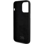 Karl Lagerfeld KLHCP15LSMHCNPK Black Silicone Choupette Metal Pin Kryt iPhone 15 Pro