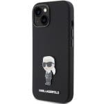 Karl Lagerfeld KLHCP15MSMHKNPK Black Silicone Ikonik Metal Pin Kryt iPhone 15 Plus