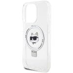 Karl Lagerfeld KLHMP15LHMRSCHH White Hardcase Ring Stand Choupette Head MagSafe Kryt iPhone 15 Pro