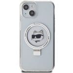 Karl Lagerfeld KLHMP15MHMRSCHH White Hardcase Ring Stand Choupette Head MagSafe Kryt iPhone 15 Plus