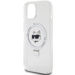 Karl Lagerfeld KLHMP15MHMRSCHH White Hardcase Ring Stand Choupette Head MagSafe Kryt iPhone 15 Plus