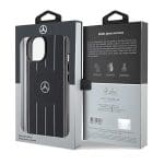 Mercedes MEHMP15S23HRSK Black Hardcase Double Layer Crossed Lines Magsafe Kryt iPhone 15