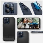 Spigen Optik.tr ”ez Fit” Camera Protector 2-pack Blue Titanium iPhone 15 Pro Max/15 Pro/14 Pro Max/14 Pro