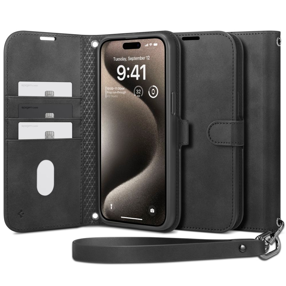 Spigen Wallet ”s” Pro Black Kryt iPhone 15 Pro