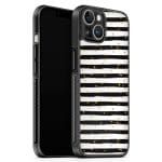 Stripes Gold Black White Kryt iPhone 15 Plus