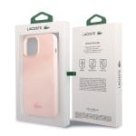 Lacoste Liquid Silicone Glossy Printing Logo Pink Kryt iPhone 13 Pro