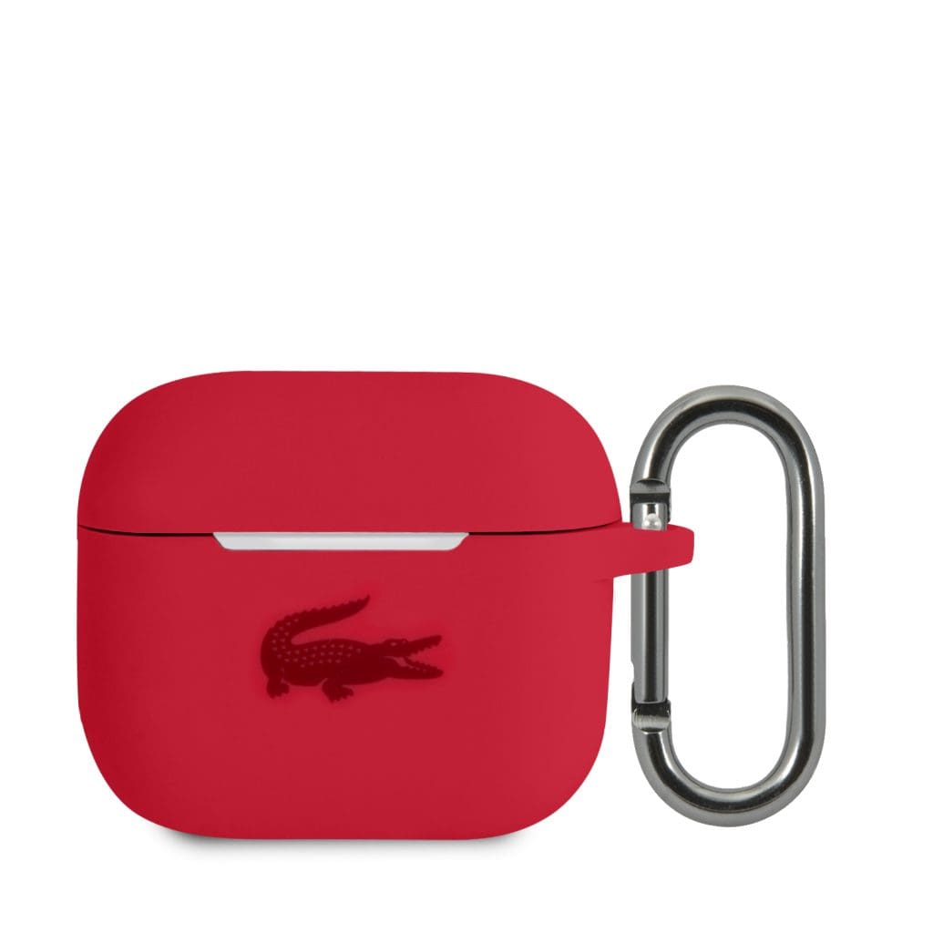 Lacoste Liquid Silicone Glossy Printing Logo Red Kryt Airpods 3