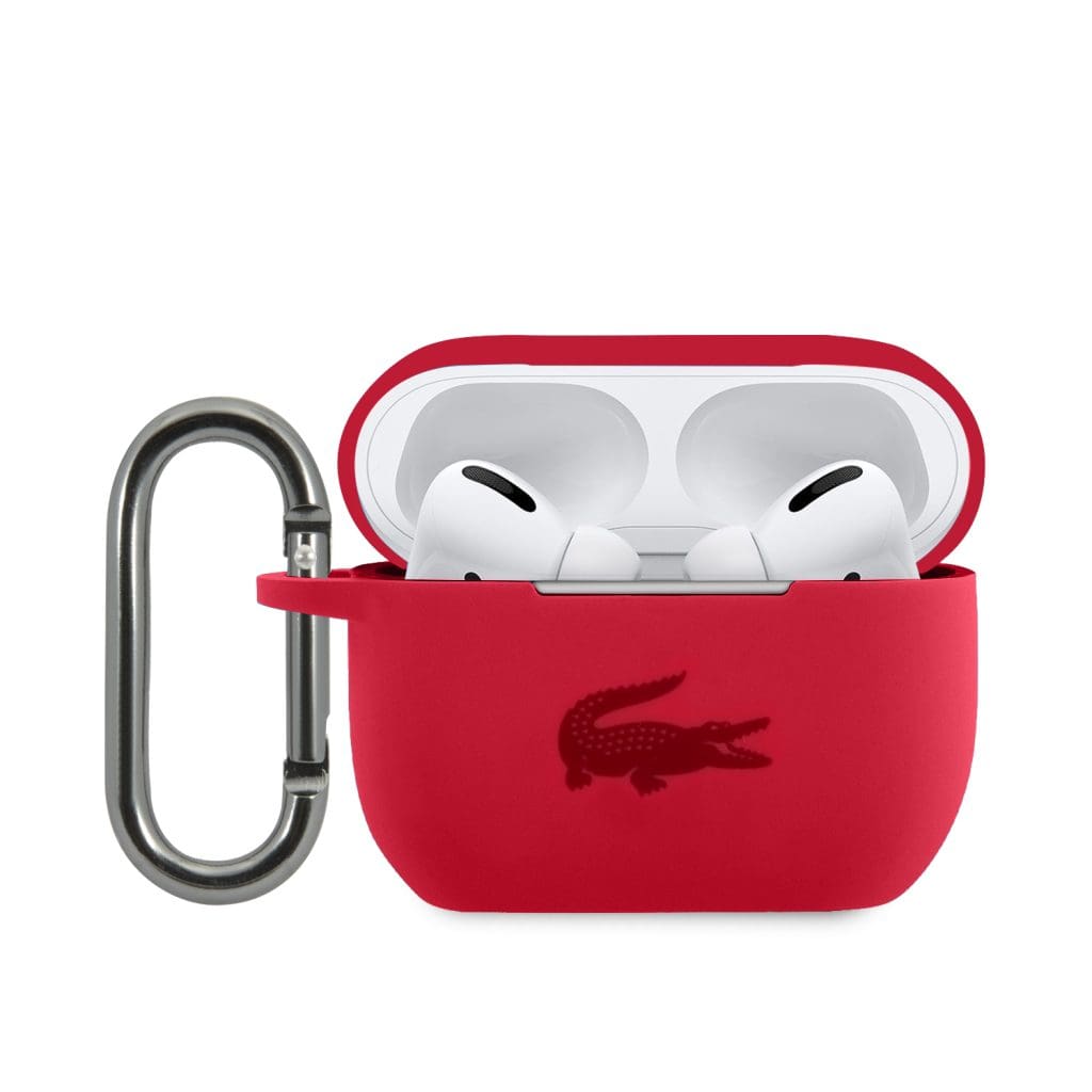 Lacoste Liquid Silicone Glossy Printing Logo Red Kryt Airpods Pro