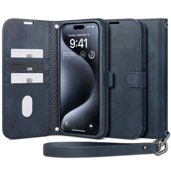 Spigen Wallet ”s” Pro Navy Kryt iPhone 15 Pro