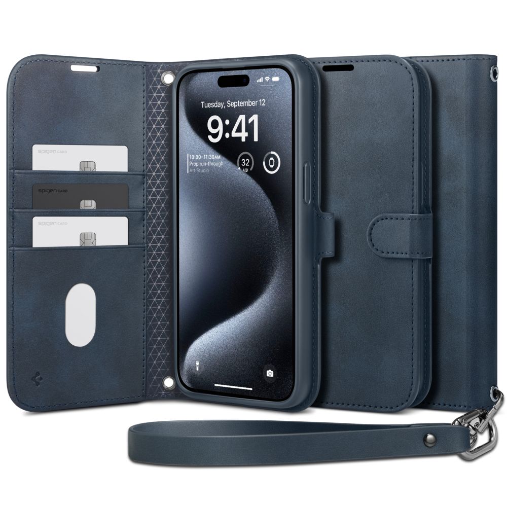 Spigen Wallet ”s” Pro Navy Kryt iPhone 15 Pro Max