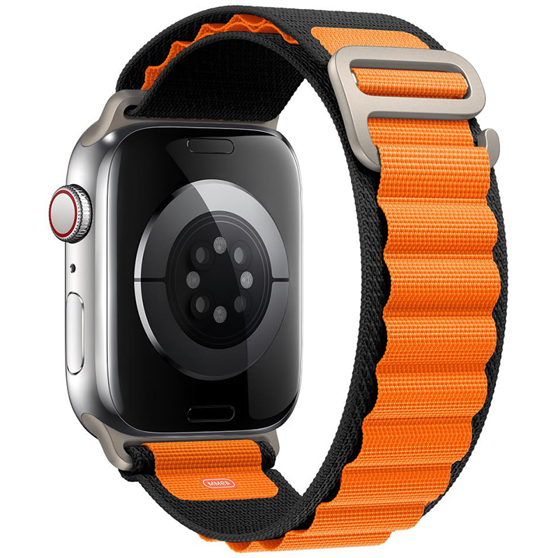 Alpina Náramok Apple Watch 45/44/42/Ultra Black Orange