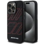 AMG AMHMP15X23SSPK Black Hardcase Silicone Large Rhombuses Pattern MagSafe Kryt iPhone 15 Pro Max