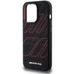 AMG AMHMP15X23SSPK Black Hardcase Silicone Large Rhombuses Pattern MagSafe Kryt iPhone 15 Pro Max