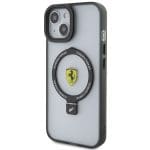 Ferrari FEHMP15MUSCAH Transparent Hardcase Ring Stand 2023 Collection MagSafe Kryt iPhone 15 Plus/14 Plus