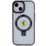 Ferrari FEHMP15MUSCAH Transparent Hardcase Ring Stand 2023 Collection MagSafe Kryt iPhone 15 Plus/14 Plus