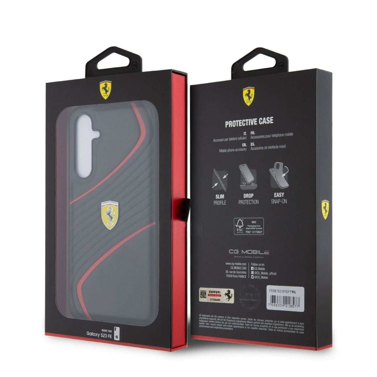 Ferrari PU Carbon Twist Black Kryt Samsung Galaxy S23 Fe