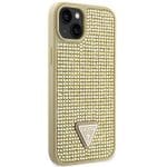 Guess GUHCP14MHDGTPD Gold Hardcase Rhinestone Triangle Kryt iPhone 15 Plus/14 Plus