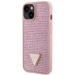 Guess GUHCP14MHDGTPP Pink Hardcase Rhinestone Triangle Kryt iPhone 15 Plus/14 Plus
